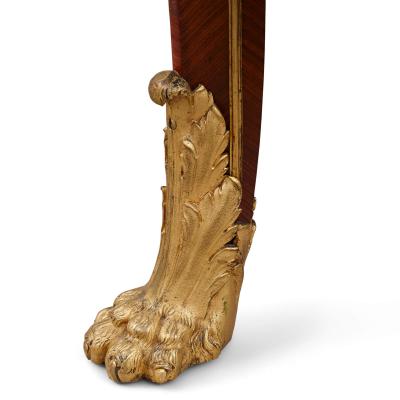 Escalier de Cristal Antique Louis XV Style Ormolu Mounted Marble and Parquetry Table by L Escalier