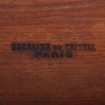 Escalier de Cristal Antique Louis XV Style Ormolu Mounted Marble and Parquetry Table by L Escalier