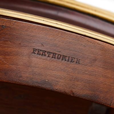 Escalier de Cristal Antique Louis XV Style Ormolu Mounted Marble and Parquetry Table by L Escalier