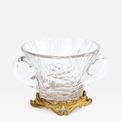 Escalier de Cristal French Ormolu Mounted Etched Glass Vase Attributed to LEscalier de Cristal