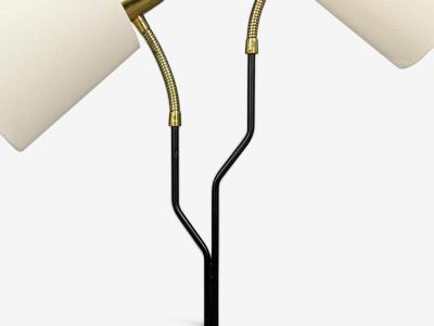 Eskilstuna Elektrofabrik Floor Lamp Laqcuered Metal Brass Sweden 1950s