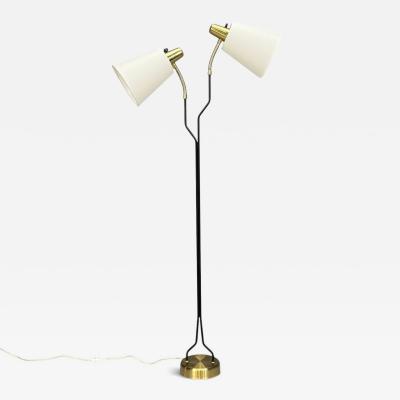 Eskilstuna Elektrofabrik Floor Lamp Laqcuered Metal Brass Sweden 1950s