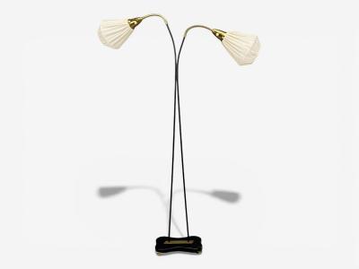 Eskilstuna Elektrofabrik Floor Lamp Laqcuered Metal Brass Sweden 1960s