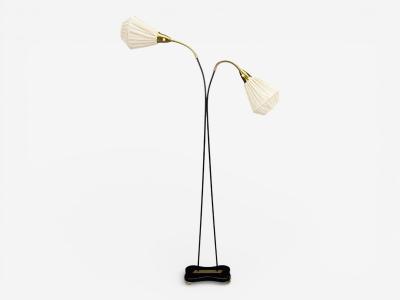 Eskilstuna Elektrofabrik Floor Lamp Laqcuered Metal Brass Sweden 1960s
