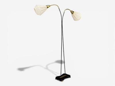 Eskilstuna Elektrofabrik Floor Lamp Laqcuered Metal Brass Sweden 1960s