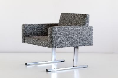 Esko Pajamies Pair of Esko Pajamies Lounge Chairs in Raf Simons Fabric Merva Finland 1960s