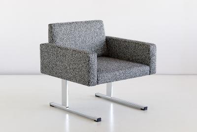 Esko Pajamies Pair of Esko Pajamies Lounge Chairs in Raf Simons Fabric Merva Finland 1960s