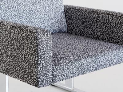 Esko Pajamies Pair of Esko Pajamies Lounge Chairs in Raf Simons Fabric Merva Finland 1960s