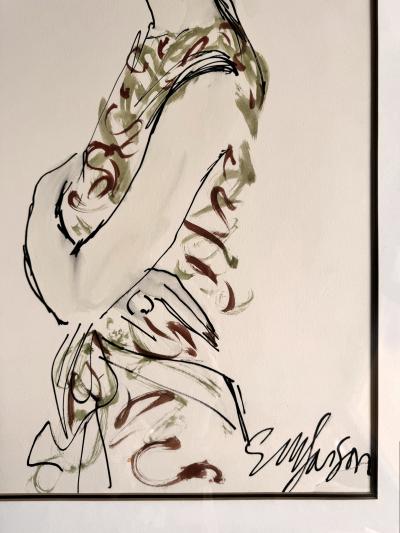 Esther Larson Portrait of Grace Mirabella Mid Century Fashion Illustration