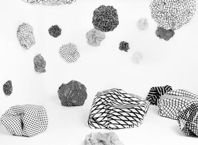 Esther Stocker WRINKLE PLANET KNITTERPLANET a sculpture for seating landscape