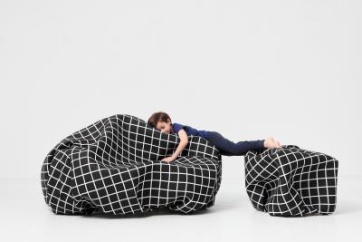 Esther Stocker WRINKLE PLANET KNITTERPLANET a sculpture for seating landscape