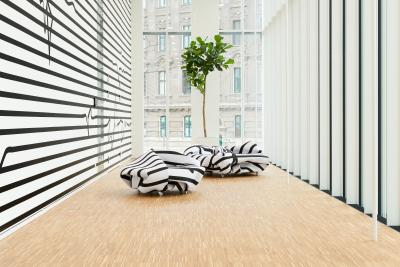 Esther Stocker WRINKLE PLANET KNITTERPLANET a sculpture for seating landscape