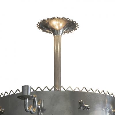 Estrid Ericson Art Deco nickel Plated chandelier by Estrid Ericson and Anna Petrus