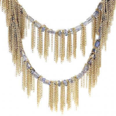 Estyn Hulbert Estyn Hulbert Labradorite Gold Fringe Long Flapper Necklace