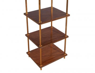Etagere Bookcase Shelving Unit in Walnut and Metal