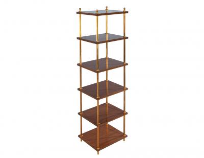 Etagere Bookcase Shelving Unit in Walnut and Metal