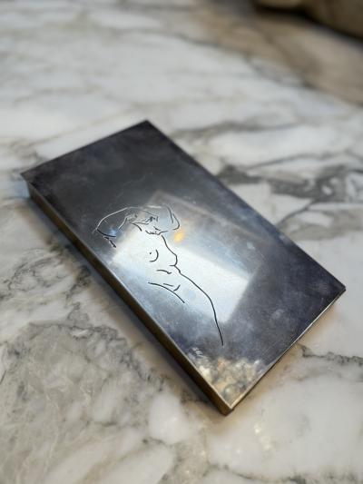 Etched Metal Box with Nude Line Figure
