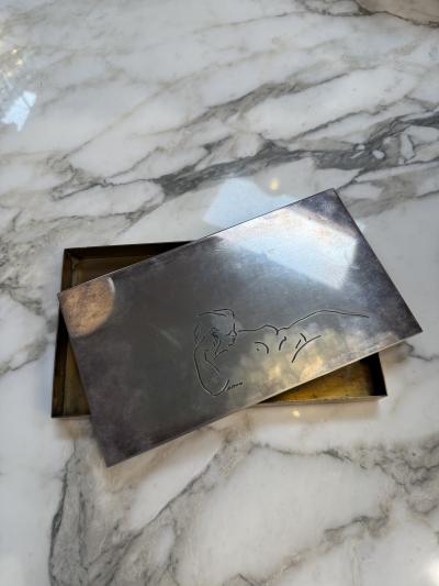 Etched Metal Box with Nude Line Figure