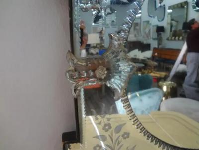 Etched and Beveled Venetian Mirror