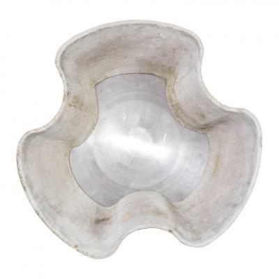 Eternit Scalloped Cast Concrete Planters with Aluminum Trays
