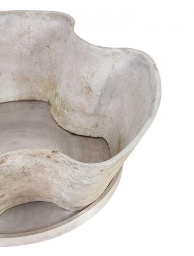 Eternit Scalloped Cast Concrete Planters with Aluminum Trays