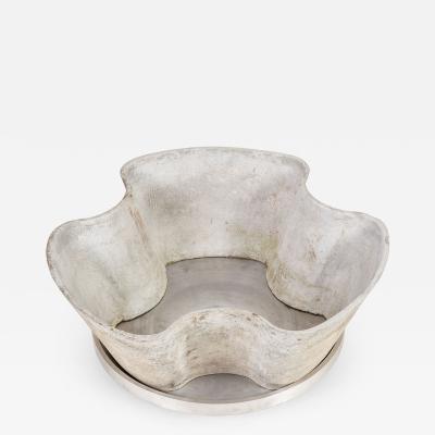 Eternit Scalloped Cast Concrete Planters with Aluminum Trays