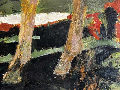 Ethel Magafan Lone Horse in Abstract Landscape