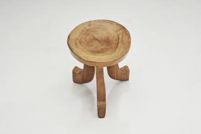 Ethiopian Style Stool with Scrolled legs Norway first half of the 20th century