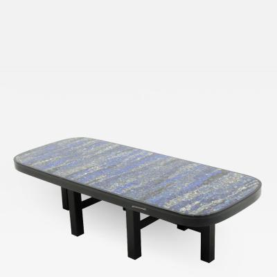 Etienne Allemeersch Coffee table in resin and lapis lazuli by E Allemeersch