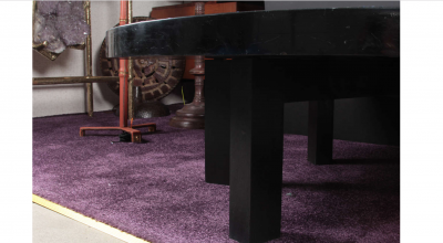 Etienne Allemeersch Etienne Allemeersch black circular resin and lapis lazuli coffee table