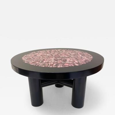 Etienne Allemeersch Mid Century Coffee Table in Rhodochrosite Resin by Etienne Allemeersch