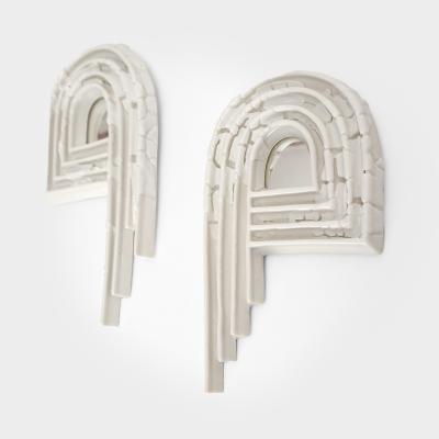Etienne Dubernet ARKA Pair of white ceramic mirrors