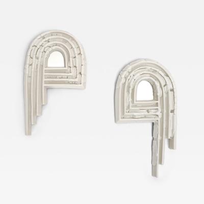 Etienne Dubernet ARKA Pair of white ceramic mirrors