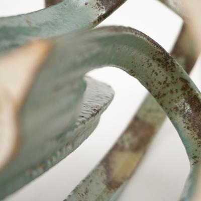 Etienne Dubernet KANDELA Pair of green glazed ceramic candle holders