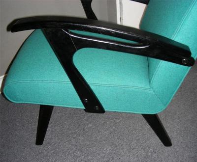 Etienne Henri Martin Two 1960s armchairs in the taste of Etienne Henri Martin