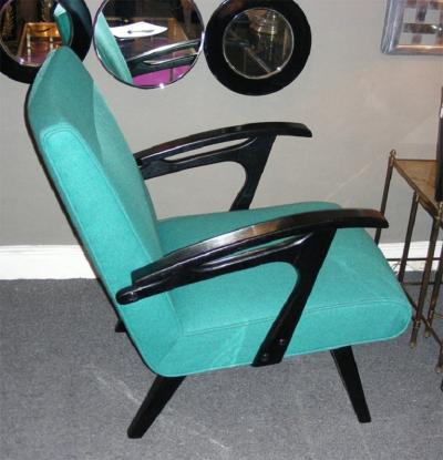 Etienne Henri Martin Two 1960s armchairs in the taste of Etienne Henri Martin