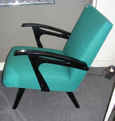 Etienne Henri Martin Two 1960s armchairs in the taste of Etienne Henri Martin