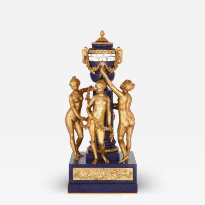 Etienne Maurice Falconet Antique French gilt bronze and lapis lazuli mantel clock after Falconet