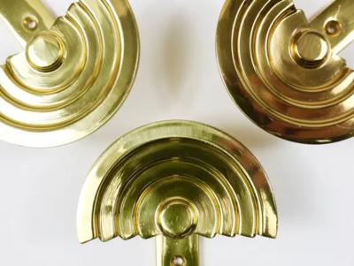 Ettore Sottsass 13x Ettore Sottsass Postmodern Brass Wall Coat Hooks 1985 Valli Valli Italy