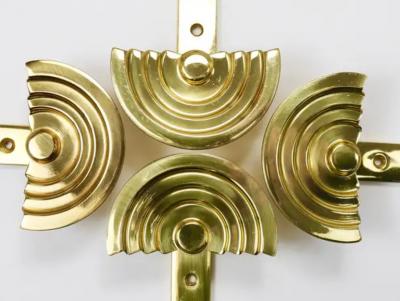Ettore Sottsass 13x Ettore Sottsass Postmodern Brass Wall Coat Hooks 1985 Valli Valli Italy