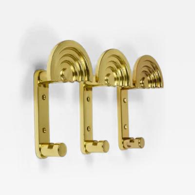 Ettore Sottsass 13x Ettore Sottsass Postmodern Brass Wall Coat Hooks 1985 Valli Valli Italy