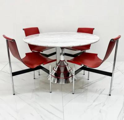 Ettore Sottsass 1980s Post Modern Memphis Milano Style Dining Table Carrara Marble Top