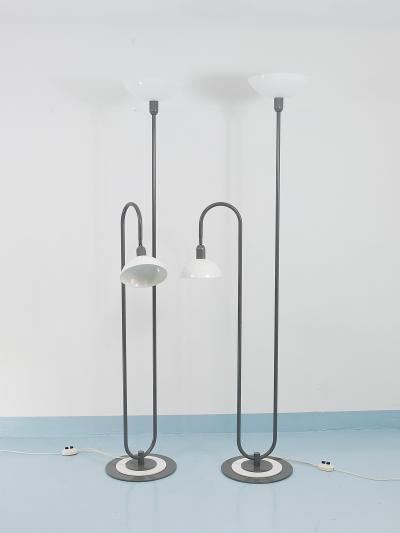 Ettore Sottsass 2 Postmodern 1980s Memphis Style Uplighter Floor Lamps Torchiere Italy 1980s
