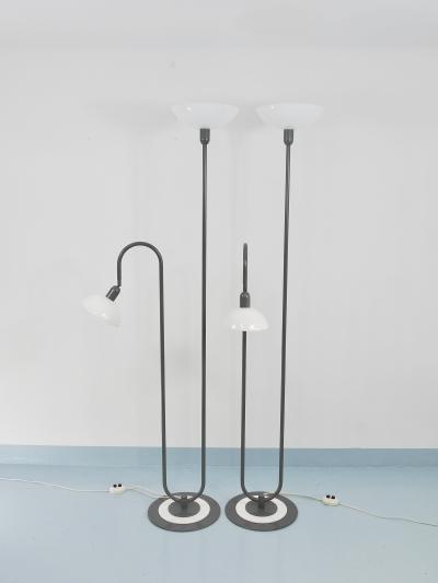 Ettore Sottsass 2 Postmodern 1980s Memphis Style Uplighter Floor Lamps Torchiere Italy 1980s