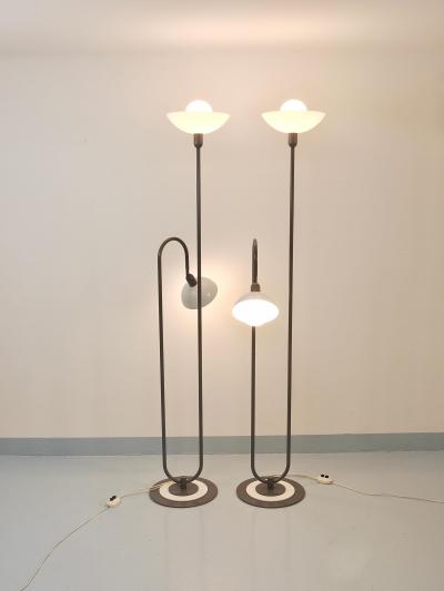 Ettore Sottsass 2 Postmodern 1980s Memphis Style Uplighter Floor Lamps Torchiere Italy 1980s