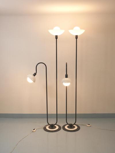 Ettore Sottsass 2 Postmodern 1980s Memphis Style Uplighter Floor Lamps Torchiere Italy 1980s