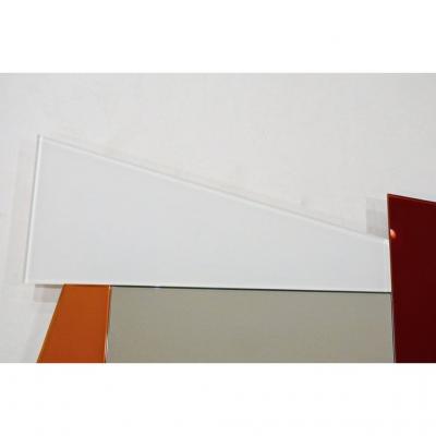 Ettore Sottsass 2007 Ettore Sottsass Geometric Mirror in White Red Orange Yellow for Glas Italia