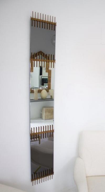 Ettore Sottsass ETTORE SOTTSASS WALL MIRROR MADE BY SANTAMBROGIO E DE BERTI C 1950