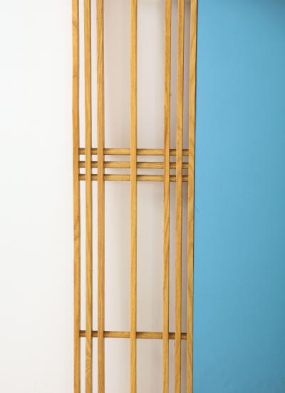 Ettore Sottsass Ettore Sottass Style Oak And Blue Glass Two Piece Mirror