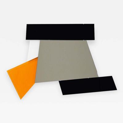 Ettore Sottsass Ettore Sottsass 2007 Geometric Prism Black White Orange Mirror for Glas Italia